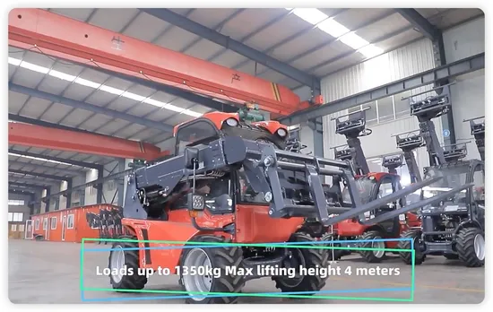 Everun Ert1500 1.35ton 정수압 EPA4 엔진 건설 기계용 미니 텔레스코픽 텔레핸더 휠 로더